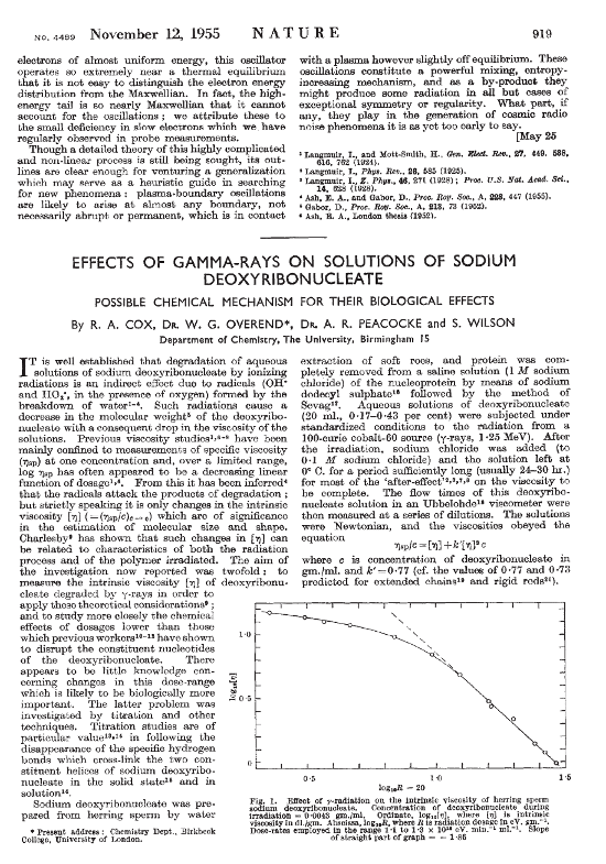 A Nature article from 1955
